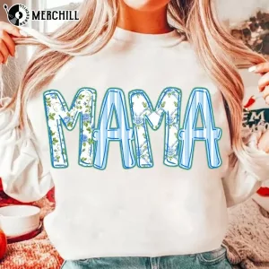 Blue Stripes Mama Floral Shirt Gifts for Mom from Daughter 2