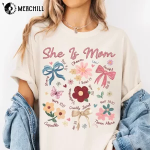 Boho Floral She Is Mom Shirt Funny Gift ideas for Mum 2