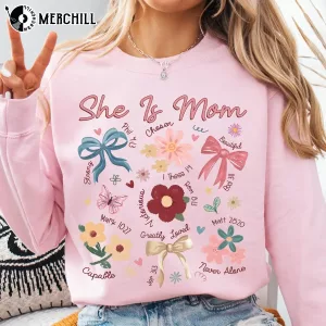 Boho Floral She Is Mom Shirt Funny Gift ideas for Mum