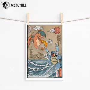 Charizard vs Blastoise Anime Poster Strongest Water Pokemon