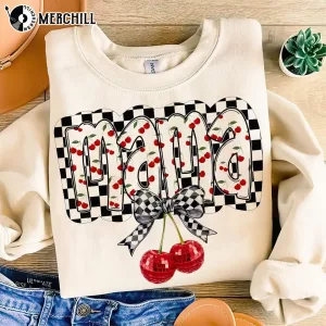 Cherry Bow Coquette Mama Graphic Tee Cheap Mothers Day Gift Ideas 2