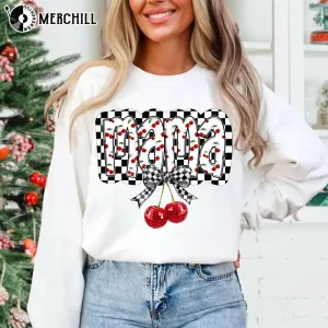 Cherry Bow Coquette Mama Graphic Tee Cheap Mothers Day Gift Ideas 3