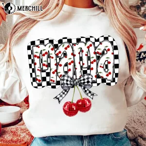 Cherry Bow Coquette Mama Graphic Tee Cheap Mothers Day Gift Ideas 4