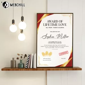 Custom Award of Lifetime Love Poster Best Mothers Day Gift 3