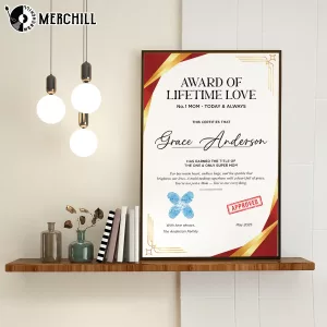 Custom Award of Lifetime Love Poster Best Mothers Day Gift 4