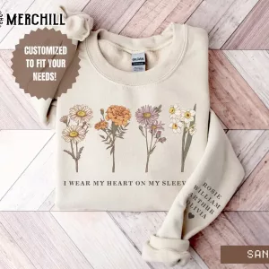 Custom Birth Month Flower Sweatshirt Mother’s Day Flowers