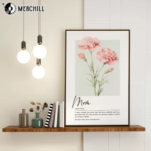Custom Birth Month Flowers Poster for Mom Mother’s Day