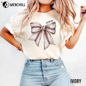 Custom Coquette Bow Baseball Mom Tee Best Gift Ideas for Mum 3