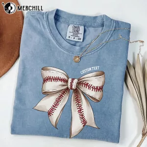 Custom Coquette Bow Baseball Mom Tee Best Gift Ideas for Mum