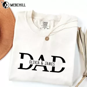 Custom Dad Shirt with Kid Names Tee Gifts for New Dads