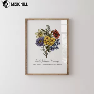 Custom Family Birth Flower Art Print A Heartwarming Mothers Day Gift 2