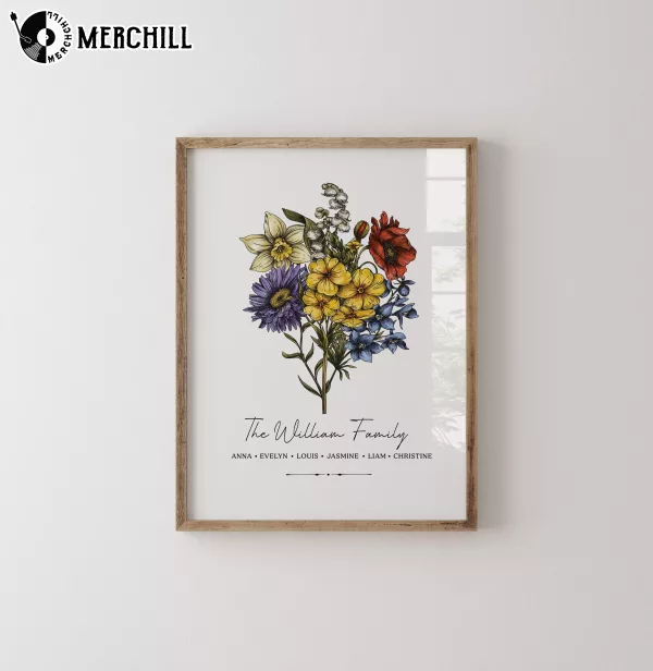 Custom Family Birth Flower Art Print – A Heartwarming Mother’s Day Gift