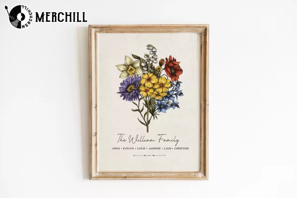 Custom Family Birth Flower Art Print – A Heartwarming Mother’s Day Gift