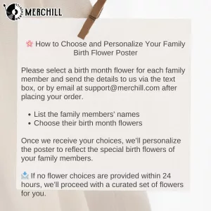 Custom Family Birth Flower Bouquet Artwork Birth Gifts For Mom 1