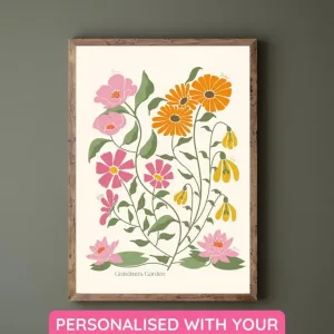 Custom Family Birth Flower Bouquet Artwork Birth Gifts For Mom 4