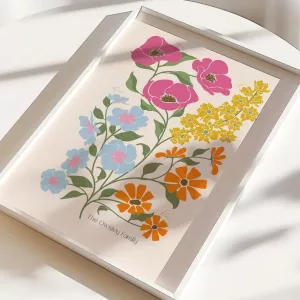 Custom Family Birth Flower Bouquet Artwork Birth Gifts For Mom