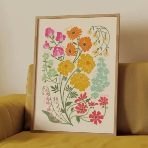 Custom Family Birth Flower Bouquet Artwork Birth Gifts For Mom 7