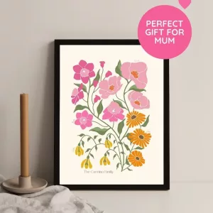 Custom Family Birth Flower Bouquet Artwork Birth Gifts For Mom 8