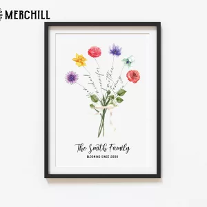 Custom Family Birth Flower Poster for Nana Creative Mothers Day Gifts 3
