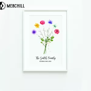 Custom Family Birth Flower Poster for Nana Creative Mothers Day Gifts 4