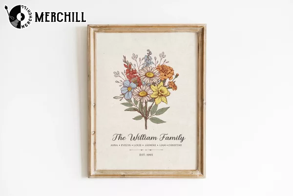 Custom Family Birth Month Flowers Poster Unique Mother’s Day Gifts