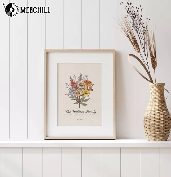 Custom Family Birth Month Flowers Poster Unique Mother’s Day Gifts
