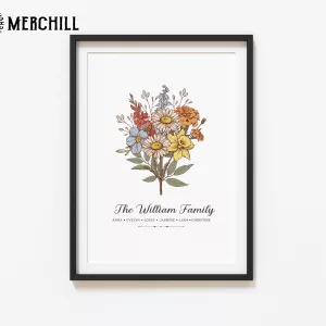 Custom Family Birth Month Flowers Poster Unique Mothers Day Gifts 6