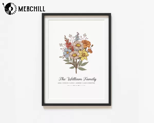 Custom Family Birth Month Flowers Poster Unique Mother’s Day Gifts