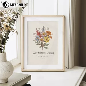 Custom Family Birth Month Flowers Poster Unique Mother’s Day Gifts