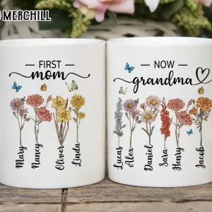 Custom Grandma Birth Flower Mug Gifts for Mom Birthday 4