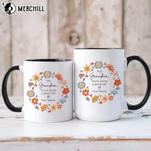 Custom Grandma Floral Mug Gifts for Mothers Day 2025