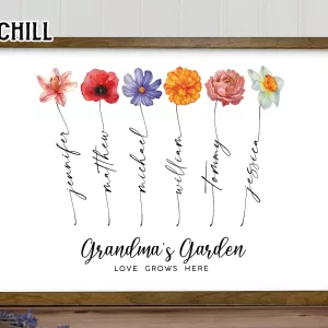 Custom Grandma Garden Wall Art Poster A Unique Gift for Mom