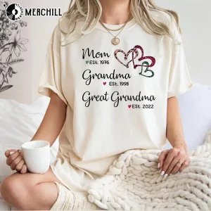 Custom Great Grandma Est Shirt Funny Gift ideas for Mum