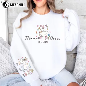 Custom Mama Goose Sweatshirt Kids Name Unique Mothers Day Gift Ideas 5