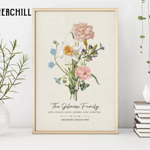 Custom Mom Birth Flower Art Poster Top Mothers Day Gift Idea 4