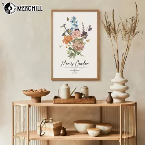 Custom Mom Birth Flower Watercolor Gift