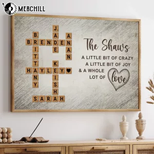 Custom Scrabble Family Name Poster Gifts Ideas for Parents