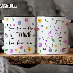 Custom State To State Mug Gifts for Mom Birthday 4