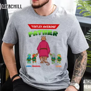 Custom Turtley Awesome Father Shirt Personalized Gifts for Dad 2