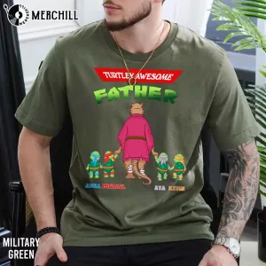 Custom Turtley Awesome Father Shirt Personalized Gifts for Dad 3