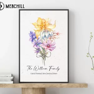 Family Birth Flower Bouquet Poster The Perfect Thoughtful Mother’s Day Gift