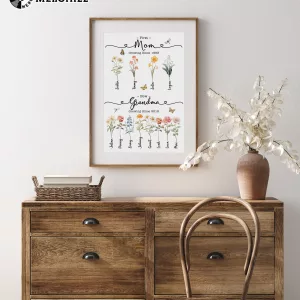 First Mom Now Grandma Flower Poster Perfect Mothers Day Gift 6