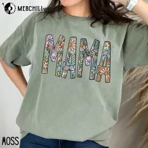 Floral Mom Comfort Graphic Tee Gift Ideas for Mum 2