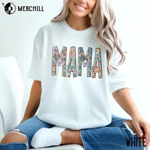 Floral Mom Comfort Graphic Tee Gift Ideas for Mum 4