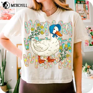 Girly Floral Mama Goose Shirt Gifts for Mothers Day 2025 2