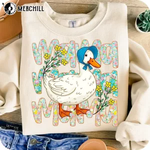 Girly Floral Mama Goose Shirt Gifts for Mothers Day 2025
