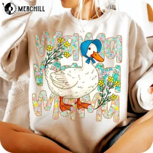 Girly Floral Mama Goose Shirt Gifts for Mothers Day 2025 4