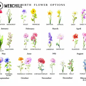 Grandma Birth Flower Poster Gift Idea Mothers Day Presents 3