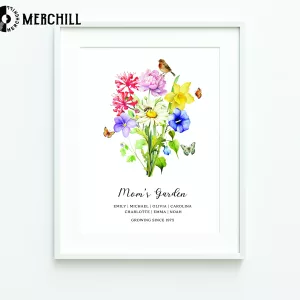 Grandma Birth Flower Poster Gift Idea Mothers Day Presents 7