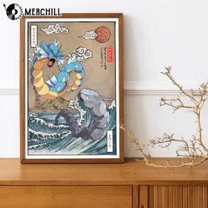 Gyarados vs Onix Vintage Battle Poster Wall Art Perfect Birthday Gift 5